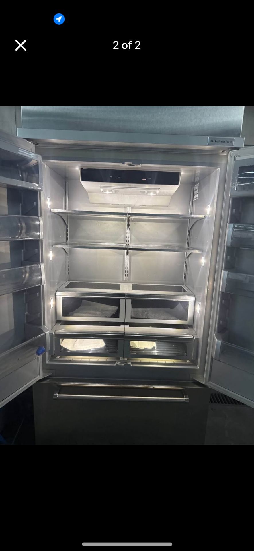 42 inch KitchenAid Built In French Door Refrigerator 
