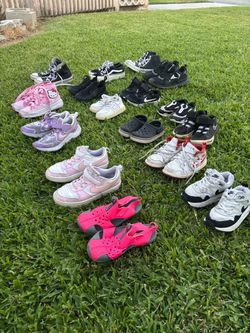 Lot of Kids Shoes Nike Vans Converse Crocs