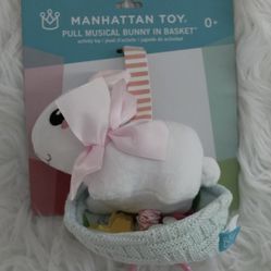 Lullaby Pull Musical Bunny in Basket, Brand NEW! 