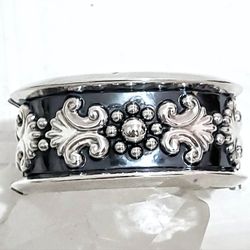 Mexico 925 Sterling Silver Hallmarked Heavy Cuff Bracelet 7.5" Inch