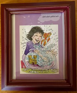 6 Framed children’s art. All kids, different situations.