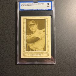 Mickey Mantle 1980 Baseball Legends Card -Graded 9