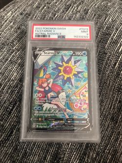 PSA 9 MINT Starmie V TG13/TG30 Astral Radiance Holo Pokemon Card.