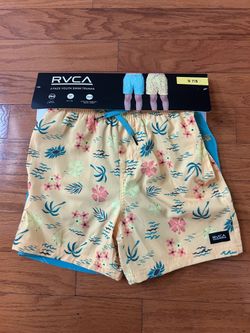 NWT RVCA boys swim trunks 2 pack size S 7/8