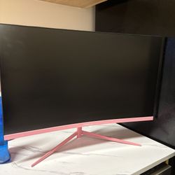 27inch Pink Gaming Monitor Curved 