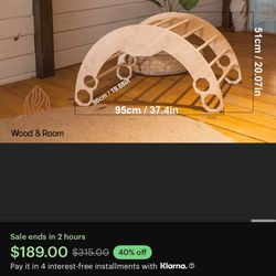 Climbing Arch with Pillow, Baby standing walking toys, Montessori furniture, Toddler First christmas gift, Wooden baby gym Montessori rocker