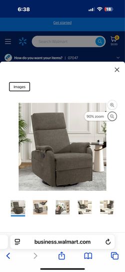 New in box Swivel Rocker Recliner Chair for Small Spaces Chenille for Living Room,Brown, 7035