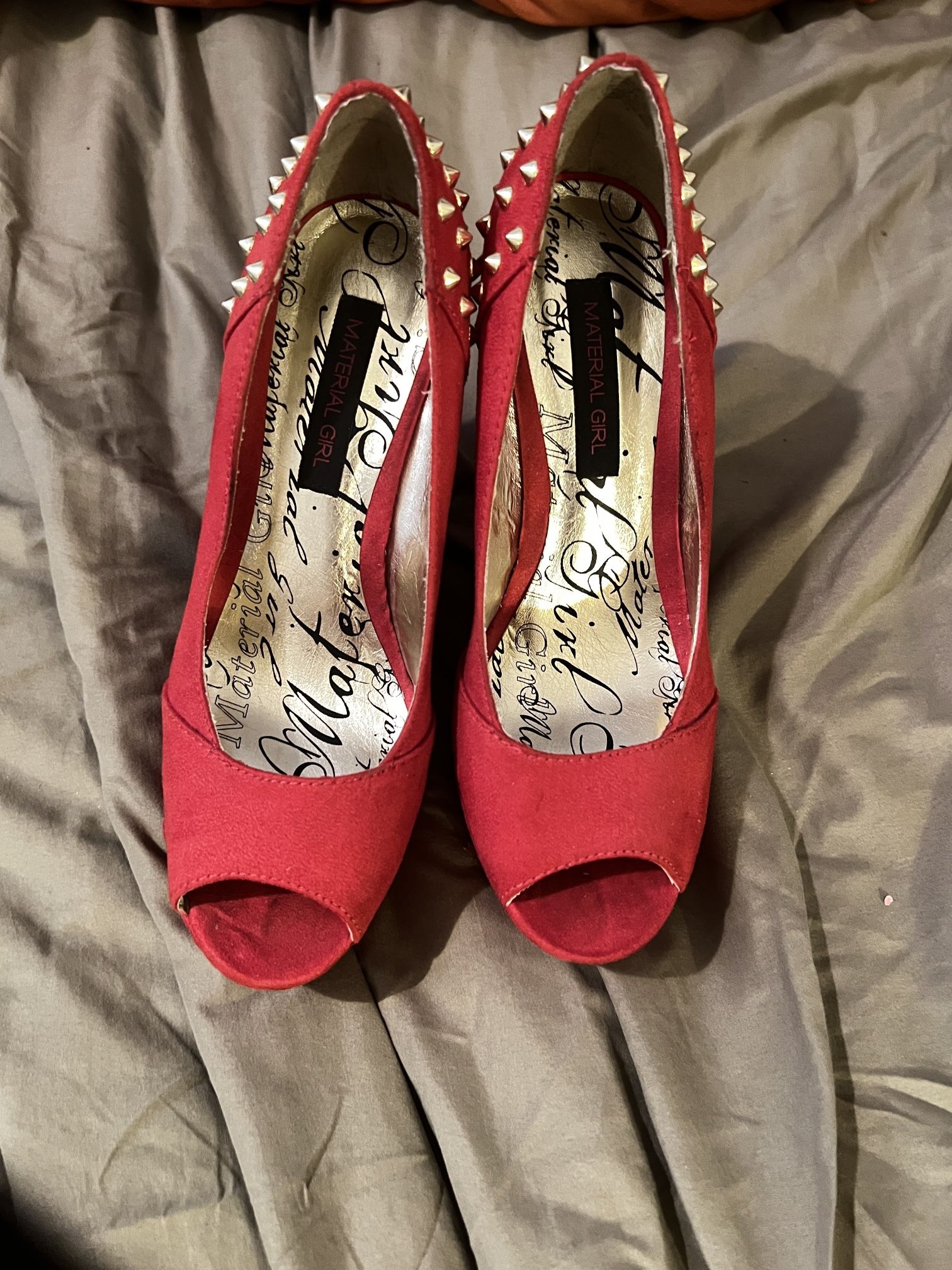 Size 8 Red Heel With Studs