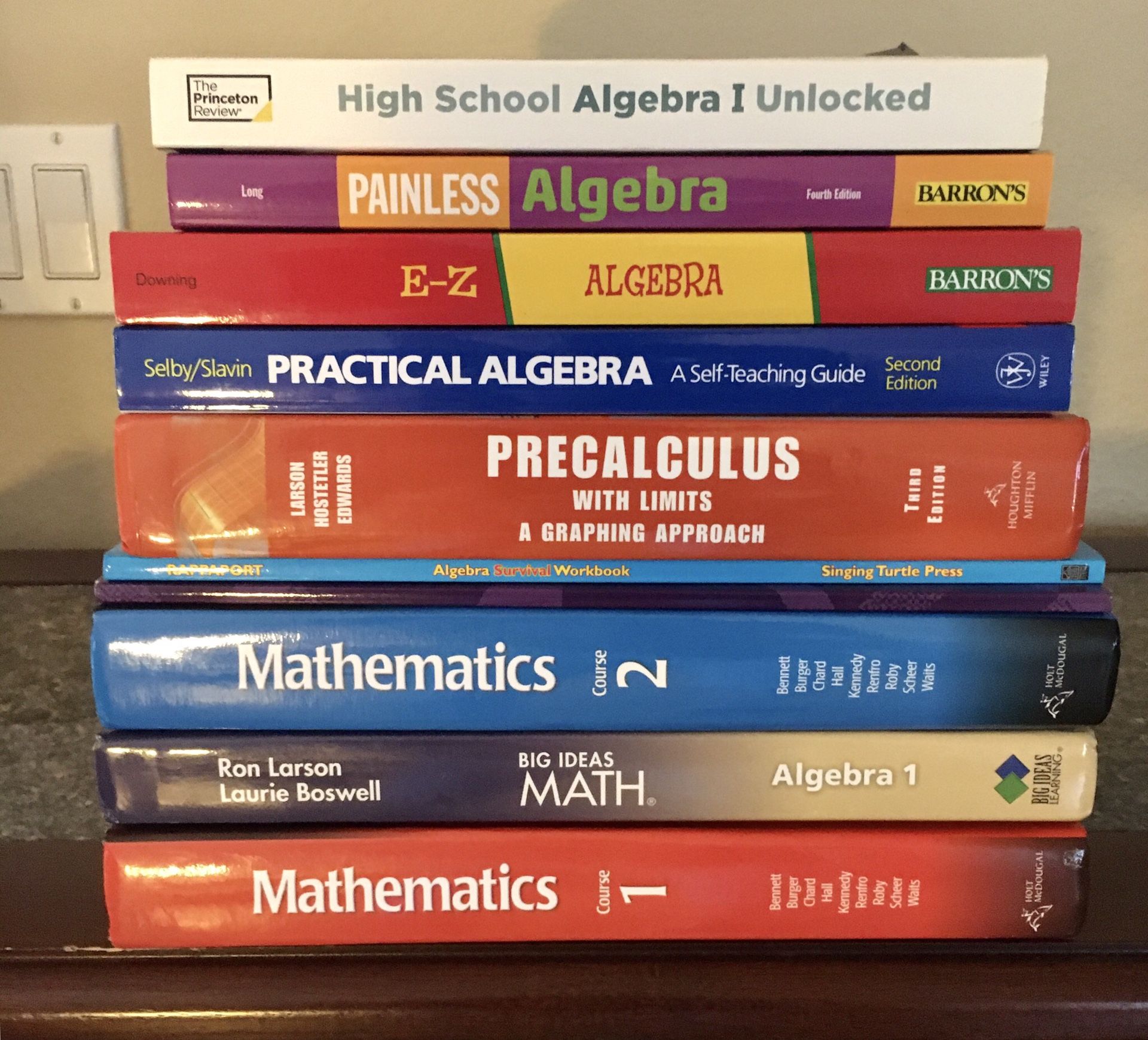 Algebra & Precalculus Books (x10)