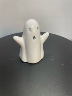 White Ceramic Ghost Tea Light Holder