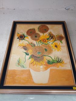 Hand Painted Oil Painting, Van Gogh Fourteen Sunflowers   36x29