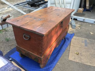 Vintage Teak Trunk Chest