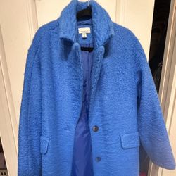 Topshop Long Blue Winter Coat