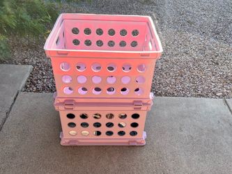 Stackable Pink Storage Crates (New!)