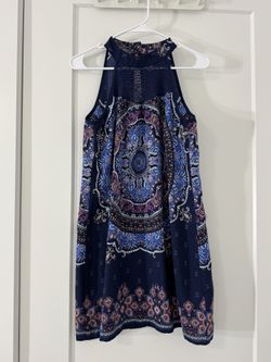 Sleeveless Patterned Halter Dress