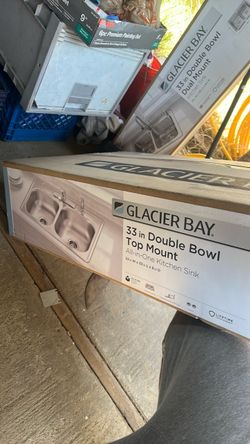 Glacier Bay 33in Double Bowl Top Mount Kitchen Sink