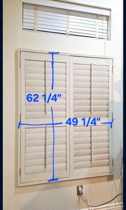 Make An Offer - Wood Plantation Shutters 62 1/4” X 49 1/4”