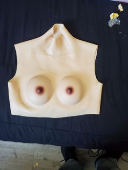 Latex uper body breast suit