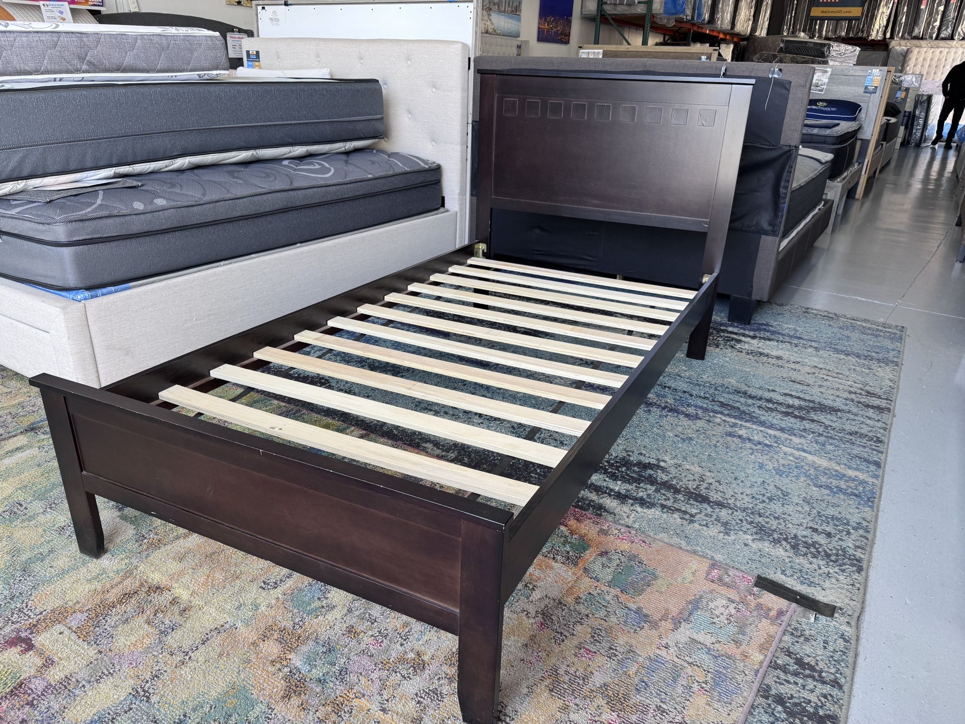 Twin Wooden New Platform Bed Frame Only $148