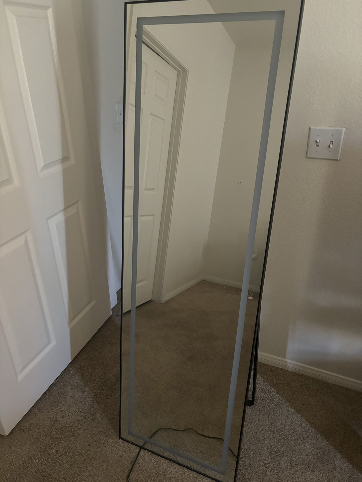 Floor Mirror With LED Lights 