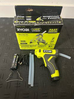 RYOBI USB Lithium Cordless Glue Gun Kit with 2.0 Ah Battery, Charging Cable, and Glue Sticks (3-Piece)