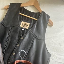Bull Genuine Leather Black Vest 
