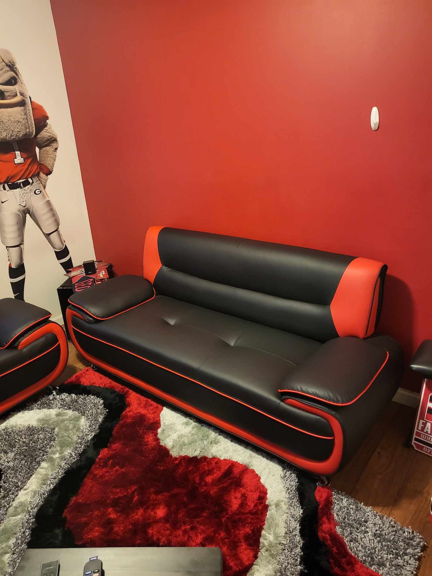 Nice Black And Red Sofa &Chair
