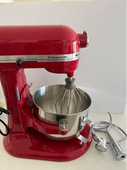 KitchenAid Professional HD Stand Mixer KG25H7XER Red Bowl Lift & 2 Attachments