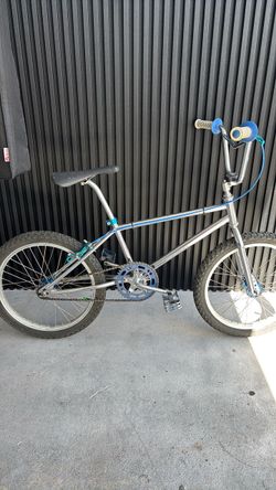 Chrome BMX Bike with Blue Accents
