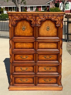 Beautiful Piece of Art!! Vintage Mediterranean Style Tallboy Dresser (Read Description)