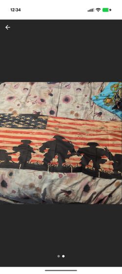 American Flag Military Silhouette curtain