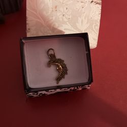 Moon spiritual bronze like pendant charm necklace