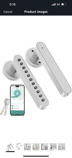 Smart Door Knob with Keypad Keyless Entry Door Lock Keypad Door Lock with Handle Code Door Locks for Bedrooms，Home, Office, Hotel, 3 in 1 Keys/Code/Tu