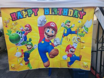 Super Mario Birthday Banner