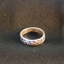 925 " Footprints In The Sand" Band Ring