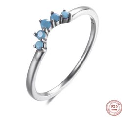 Turquoise Sterling Silver Ring S925 Sz 7 & 8
