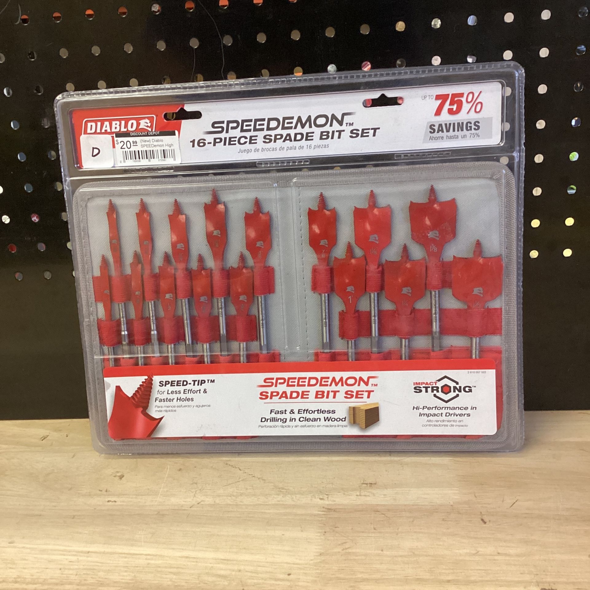 DIABLO SPEEDemon High Speed Steel Spade Bit Set With Pouch (16-Piece)