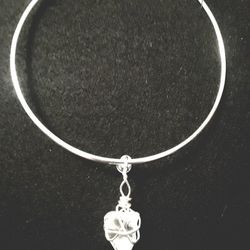 Silver Choker With Floating Pendant 
