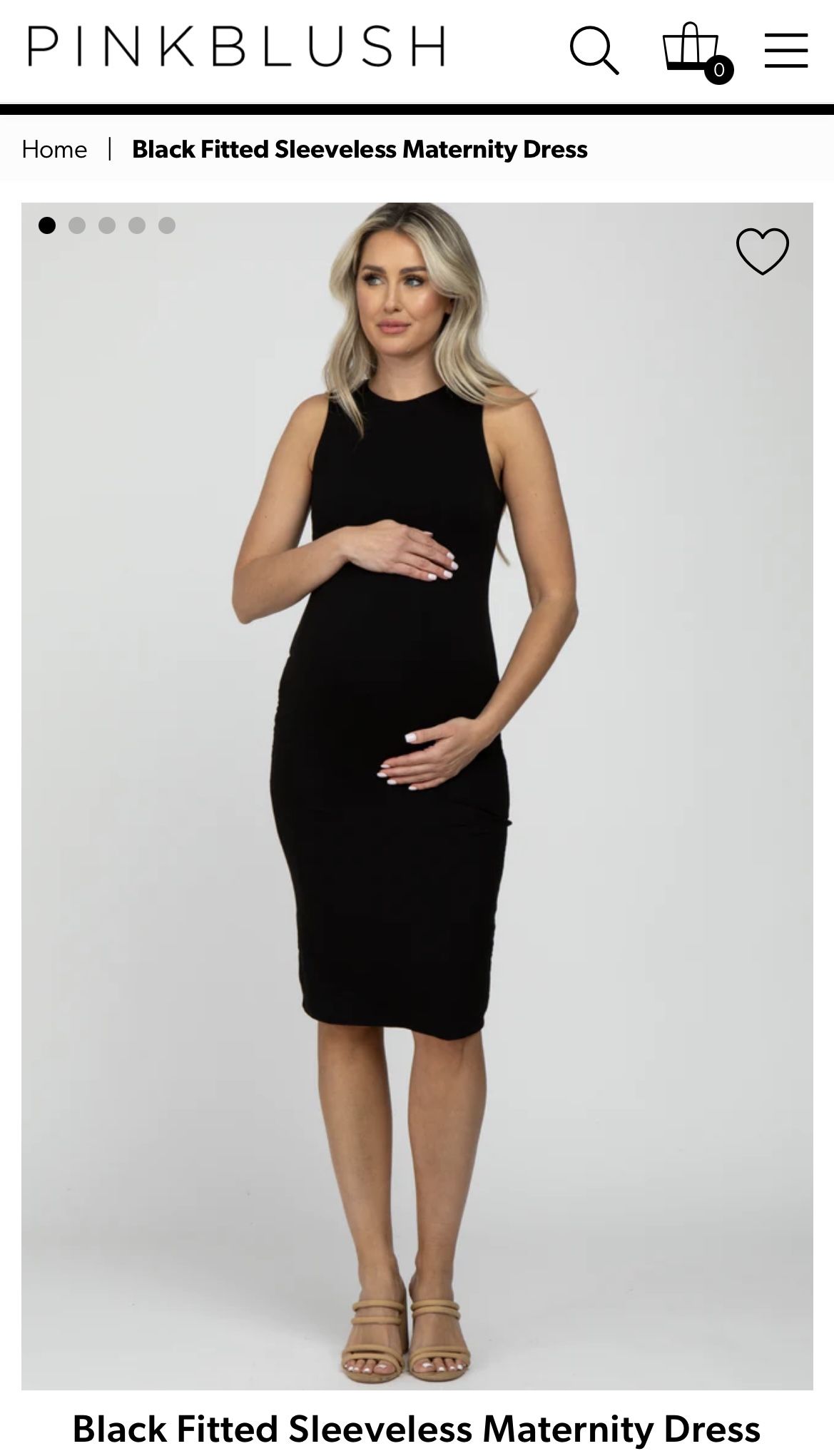 Black Fitted Sleeveless Maternity Dress