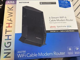 Netgear Nighthawk AX2700 WiFi Cable Modem Router 