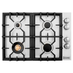 ZLINE 30" Gas Cooktop with 4 Gas Brass Burners