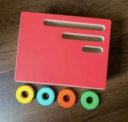 Lovevery wooden count and slide ring chute Montessori toy Brand new never used