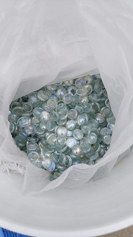 Flat, Clear Glass Beads, 50 pounds