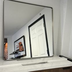 Brushed Nickel Mirror 