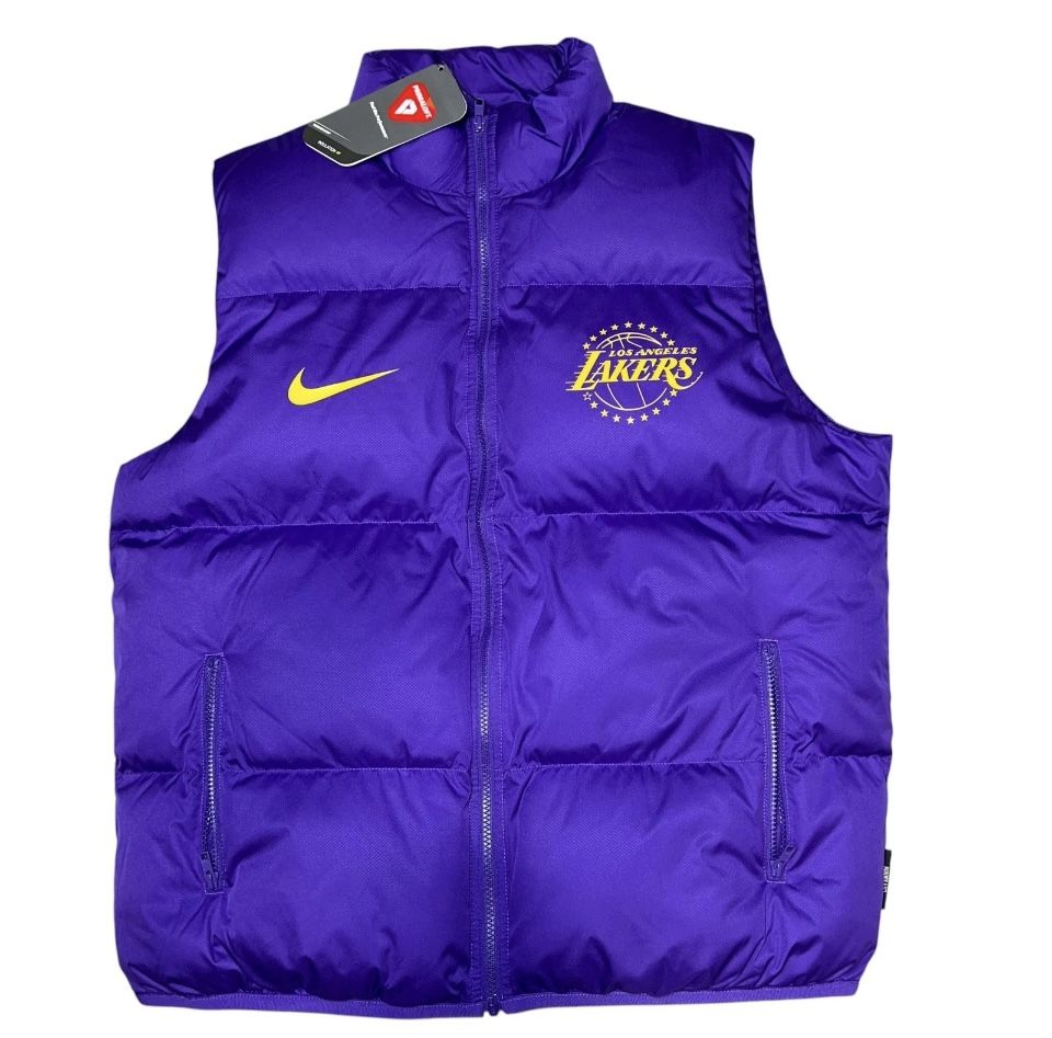 Nike LA Lakers City Edition Puffer Vest Men’s Purple Jacket Size Large Brand New Retail $185