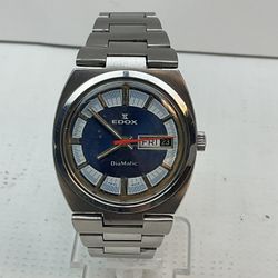 Retro Vintage EDOX DIAMATIC DAY DATE STAINLESS CASE & BAND Men’s Watch 
