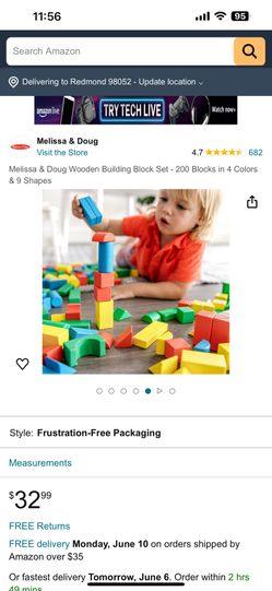 Wood Blocks set 200 pieces - Melissa & Doug