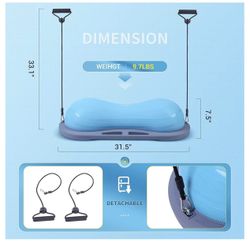 Nice C Balance Ball, Half Ball, Balance Ball, Exercise Workout Trainer, with Resistant Band, Strength Fitness Yoga with Bonus Foot Pump NICE