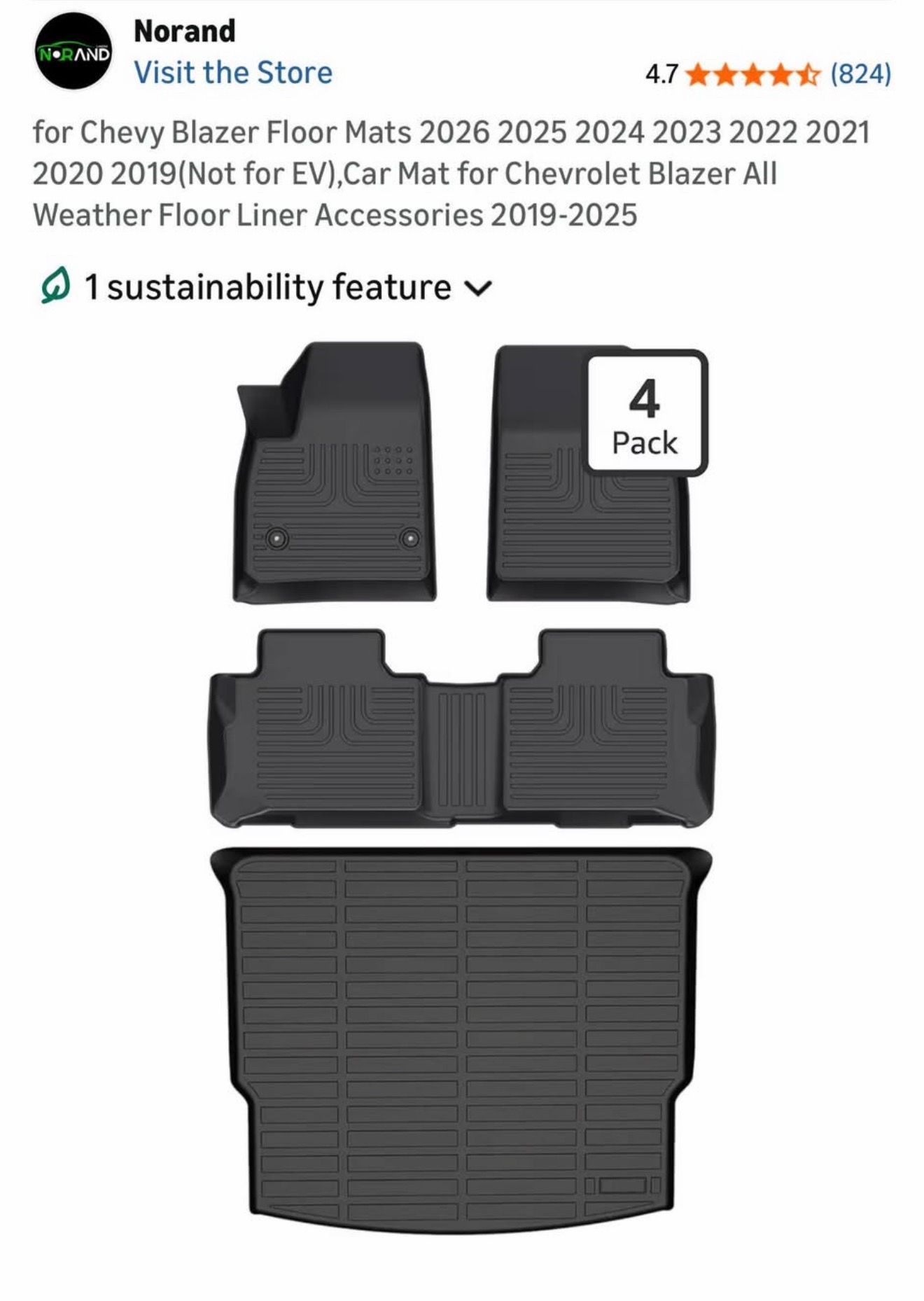 Chevy Blazer Floor Mats 2019-2026 New In Box