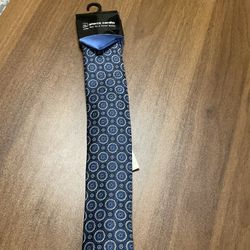 New Pierre Cardin Blue Pattern Tie Set With Pocket Square